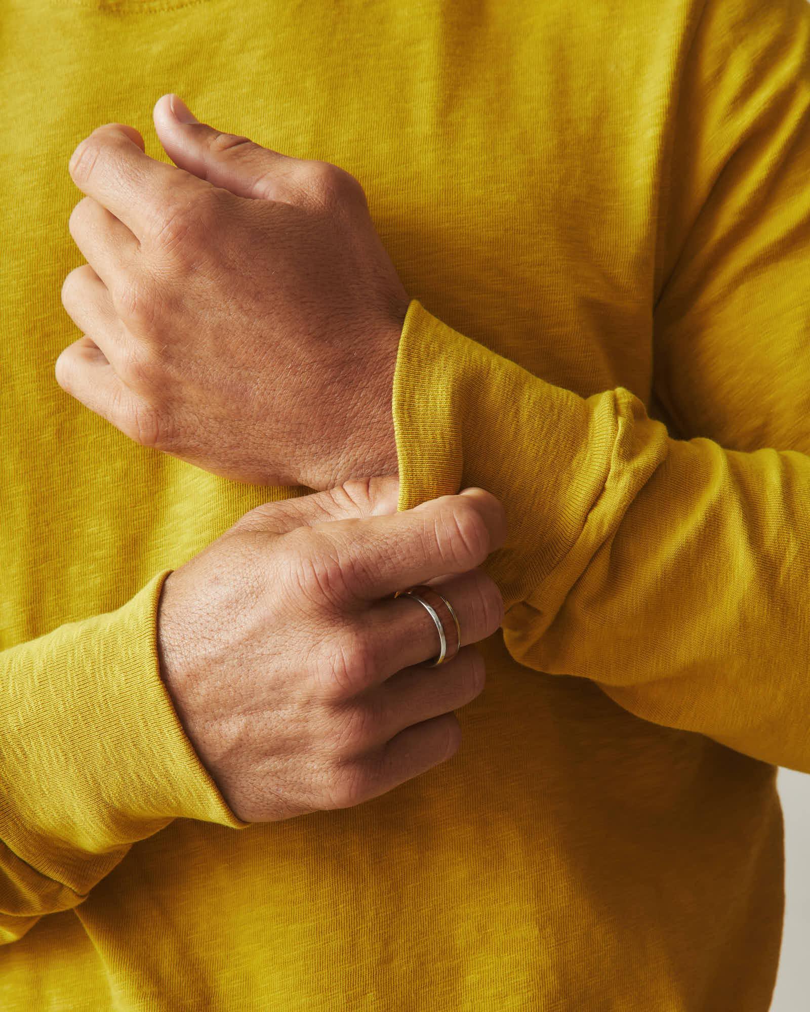 Premium Slub Crew Tee Long Sleeve - Golden Palm Product Image