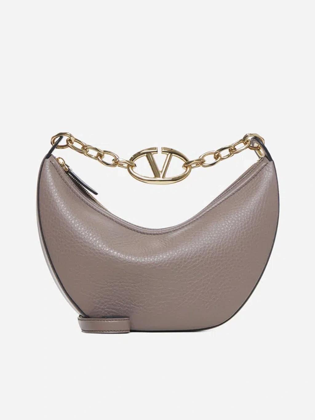 VALENTINO GARAVANI Medium Hobo Vlogo Moon Bag In Clay Product Image