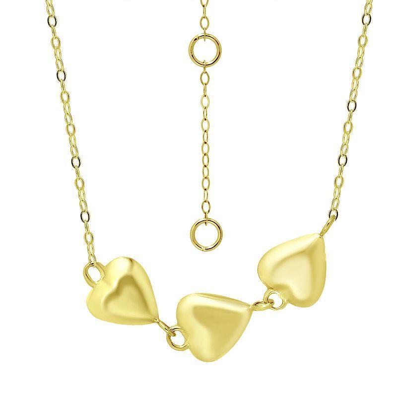 Aleure Precioso Puffy Heart Frontal Necklace, Womens Gold Tone Product Image