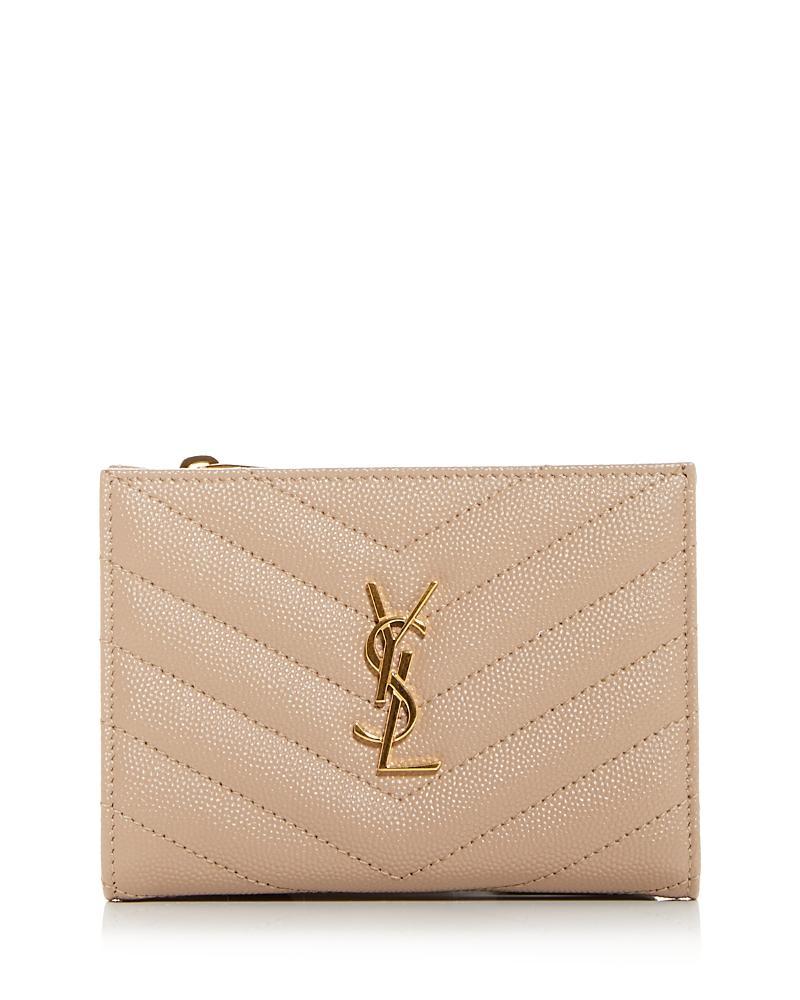 Saint Laurent Cassandre Matelasse Fragments Zipped Bi-Fold Wallet Product Image