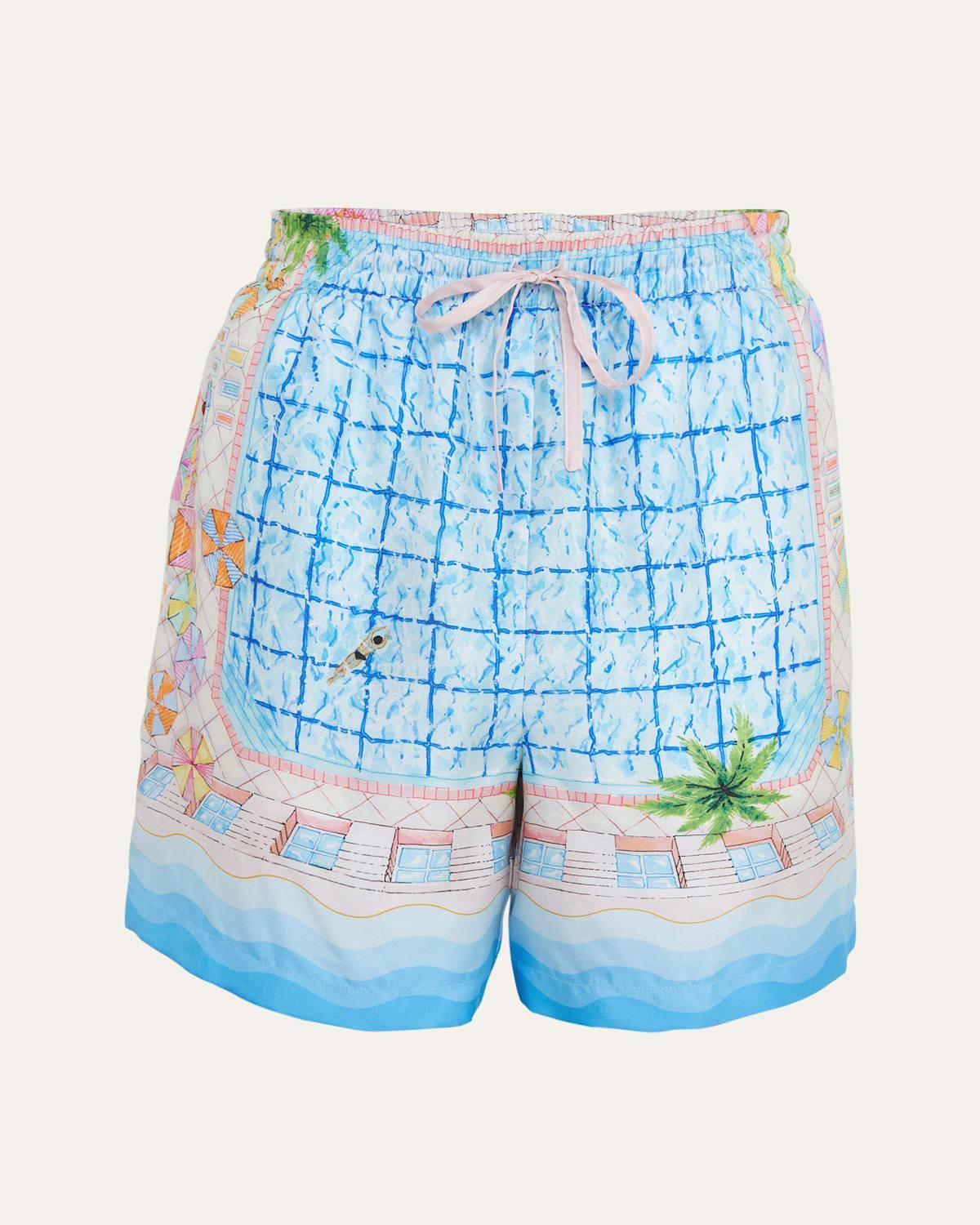 Mens Silk Drawstring Shorts Product Image