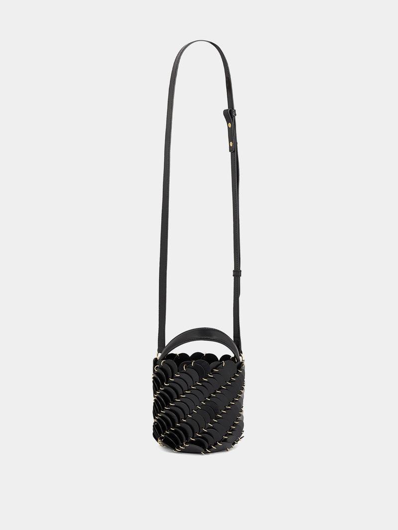 Small Black bucket Paco bag in leather Product Image