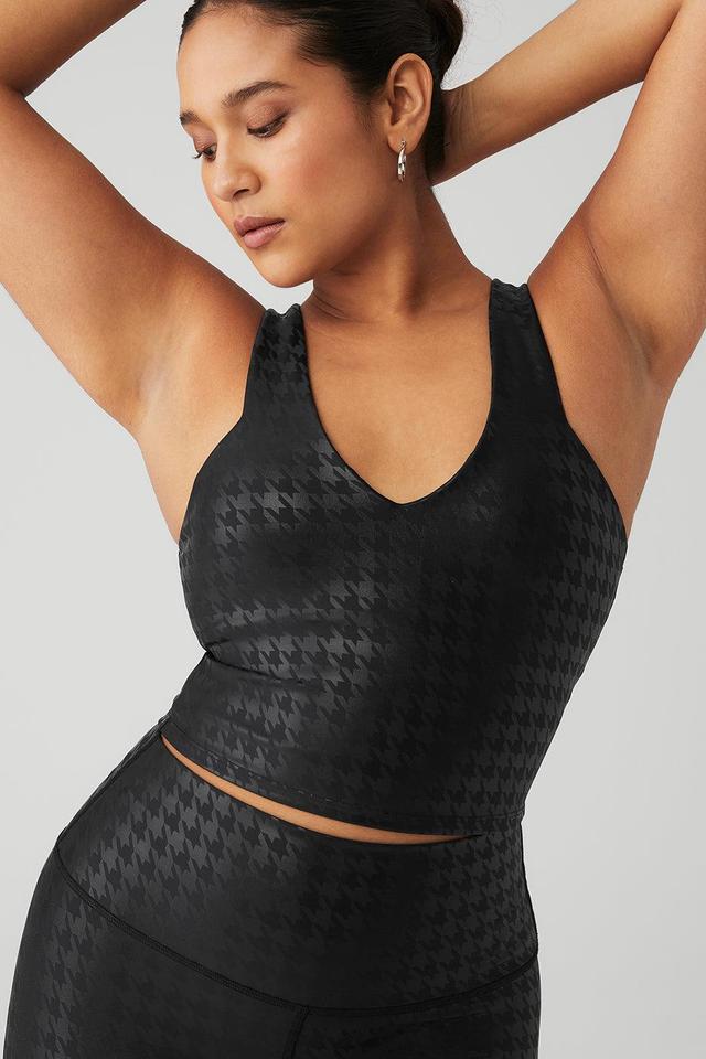 Airlift Glimmer Houndstooth Real Bra Tank - Black Female Product Image