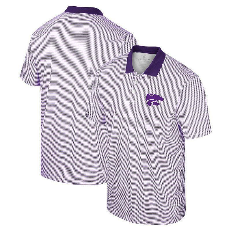 Mens Colosseum /Purple Kansas State Wildcats Print Stripe Polo Product Image