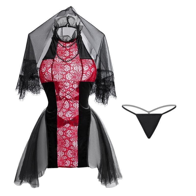 Lingerie Nun Costume Set Product Image