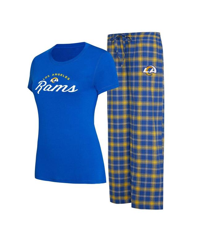 Womens Concepts Sport Royal Los Angeles Rams Arctic T-shirt and Flannel Pants Sleep Set - Royal Product Image