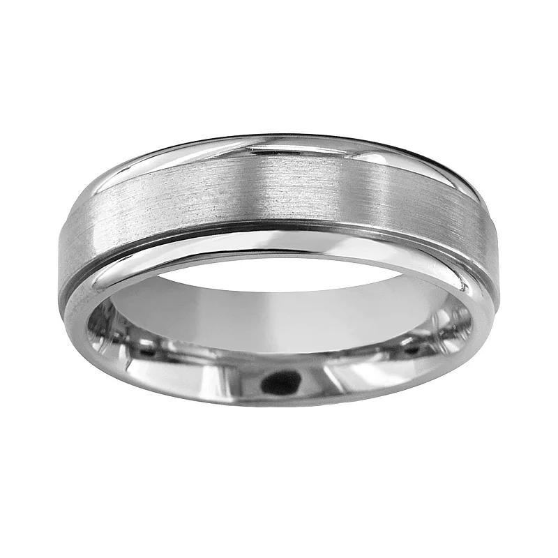 Boston Bay Diamonds Mens Titanium Raised Center Wedding Band Grey Product Image