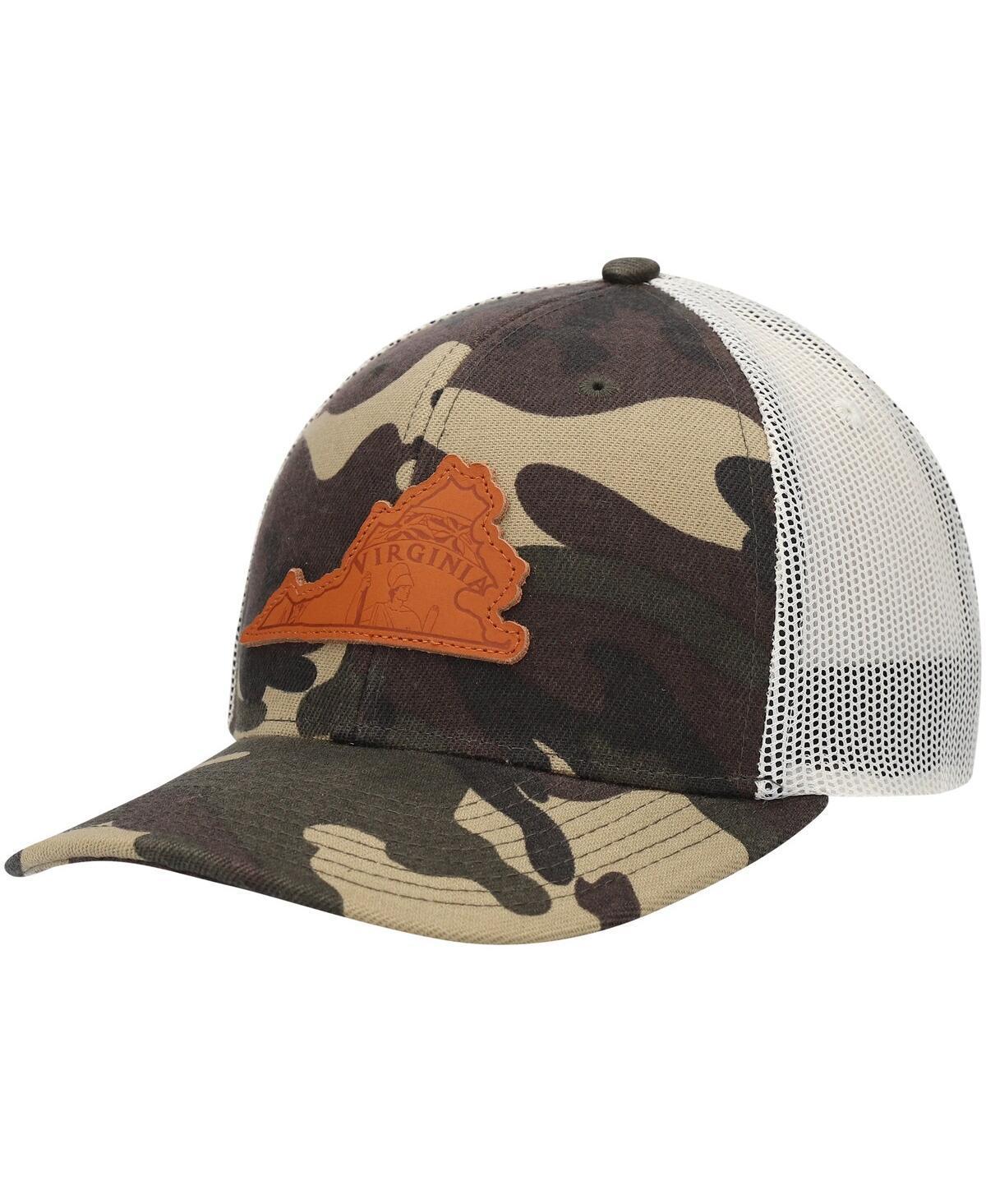 Mens Local Crowns Camo Virginia Icon Woodland State Patch Trucker Snapback Hat Product Image