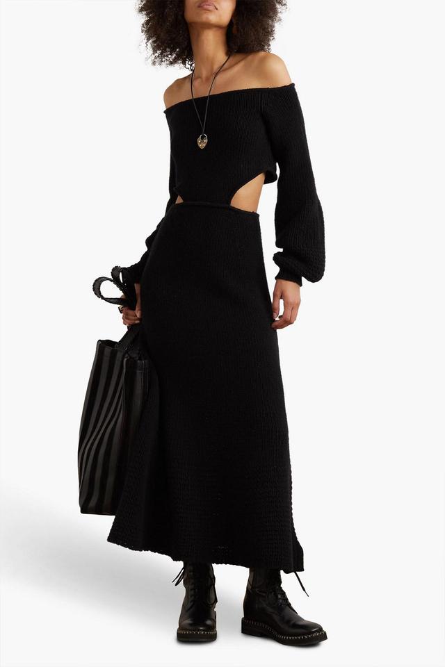 CHLOÉ Off-the-shoulder Cutout Wool And Cashmere-blend Midi Dress In New Product Image