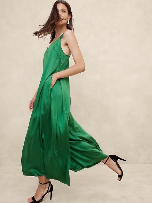 Silky Twill Wide-Leg Jumpsuit Product Image