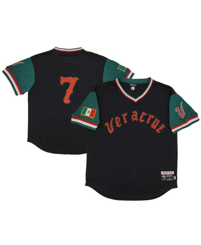 Mens Rings & Crwns #7 Black, Green Azules de Veracruz Mesh Replica V-Neck Jersey - Black, Green Product Image