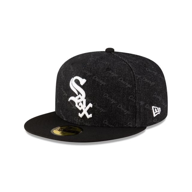 Chicago White Sox Laser Burn Out Black 59FIFTY Fitted Hat Male Product Image