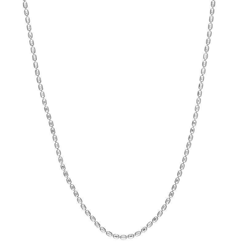 Stella Grace Sterling Silver Oval Ball Chain Necklace, Womens Product Image