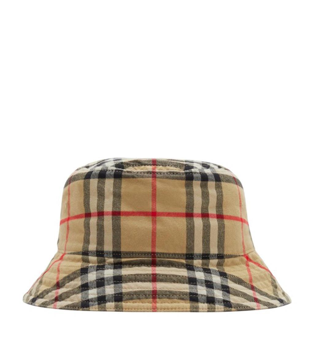 Check Cotton Bucket Hat In Archive Beige Product Image