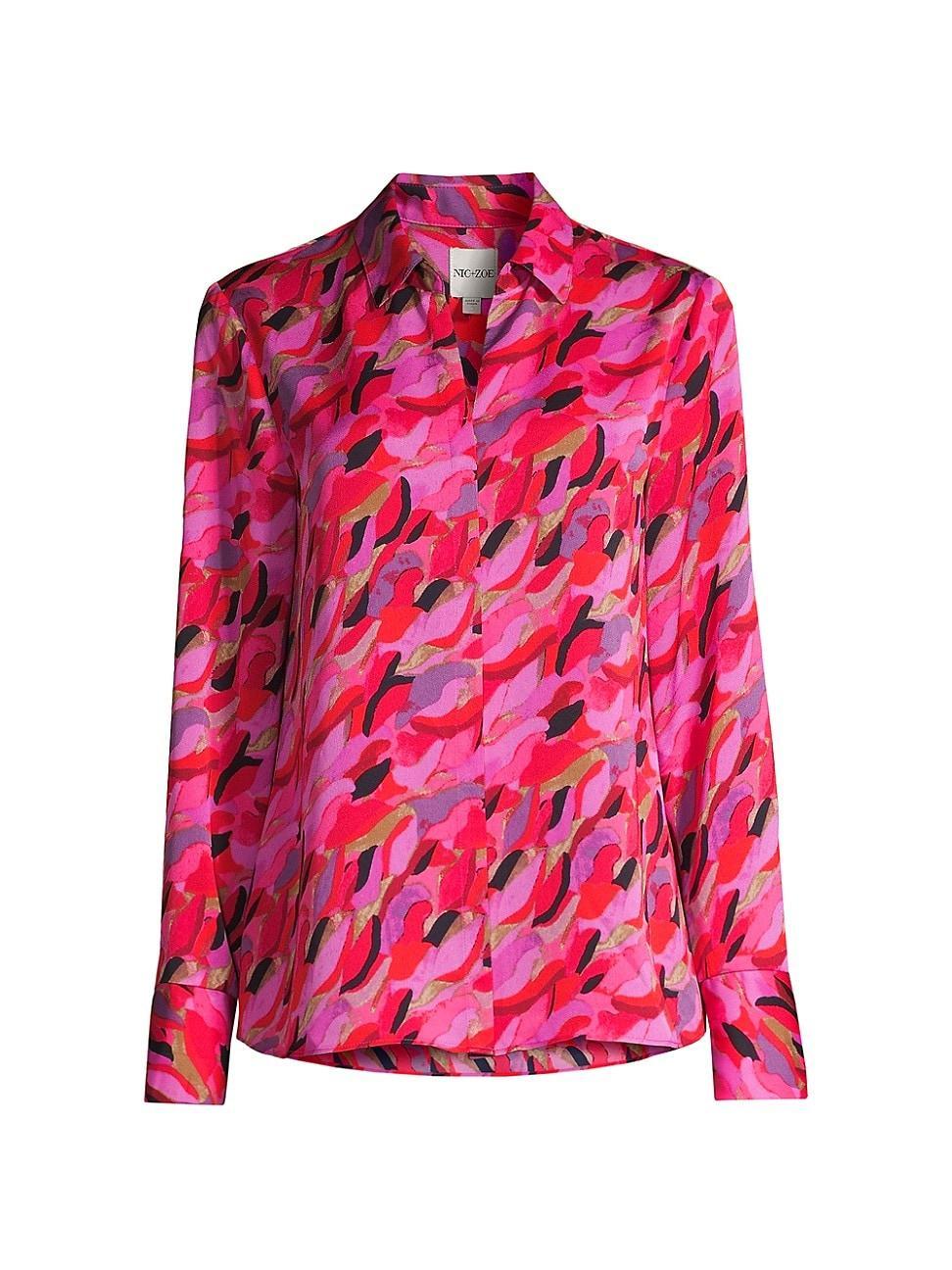 Womens Petal Splash Long-Sleeve Blouse Product Image