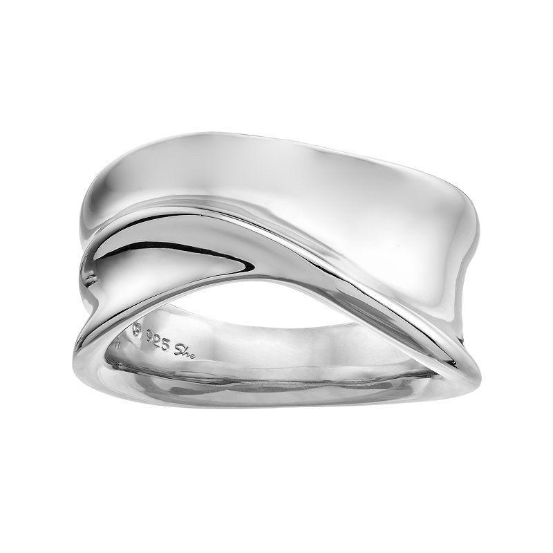 Boston Bay Diamonds Sterling Silver Wave Ring, Womens Grey Product Image