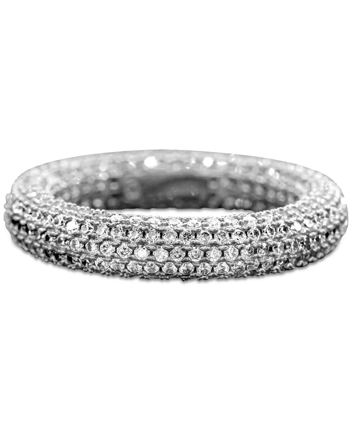 Adornia Silver Tone Cubic Zirconia Pave Ring, Womens Product Image