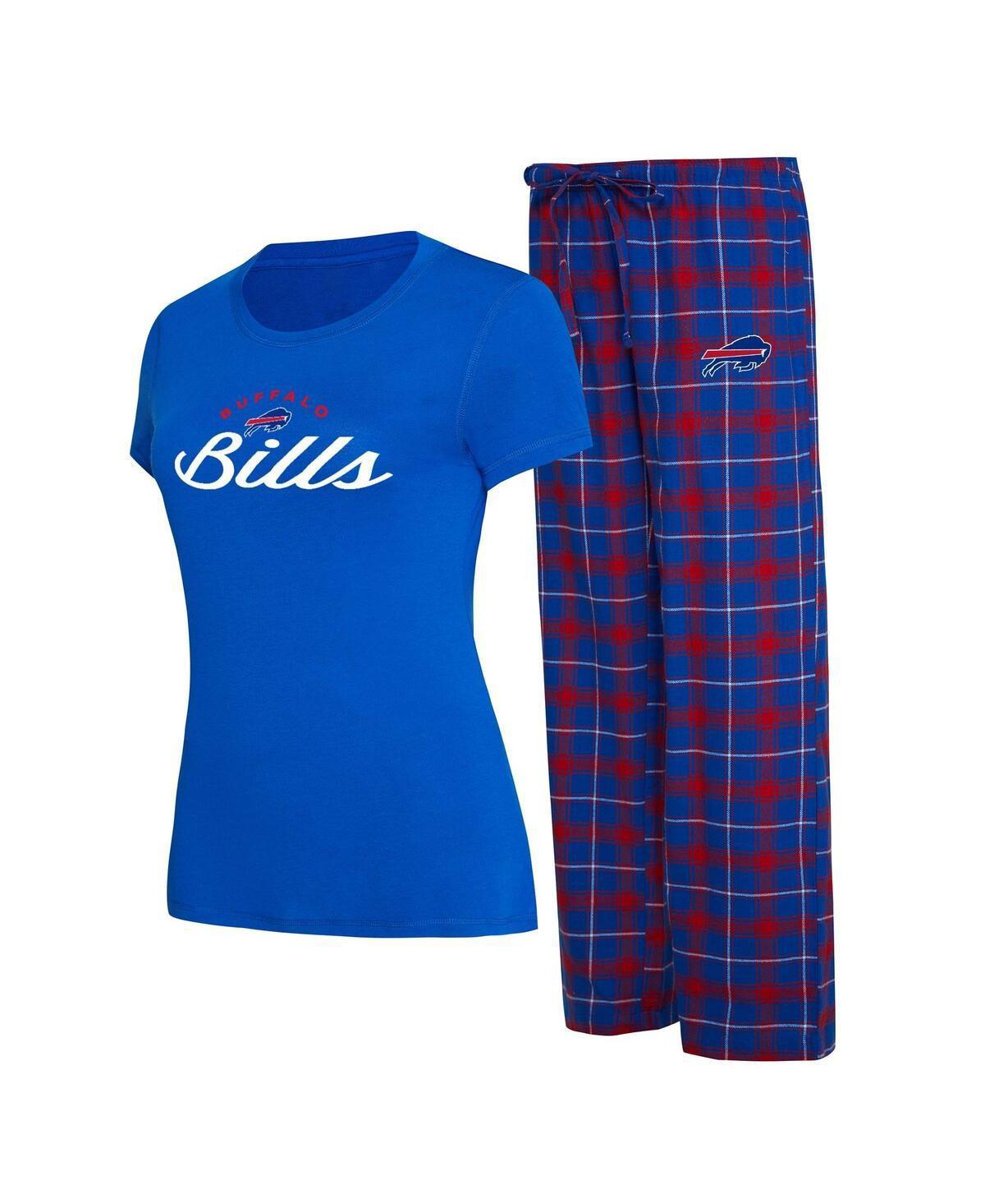 Womens Concepts Sport Royal Buffalo Bills Arctic T-shirt Flannel Pants Sleep Set - Royal Product Image