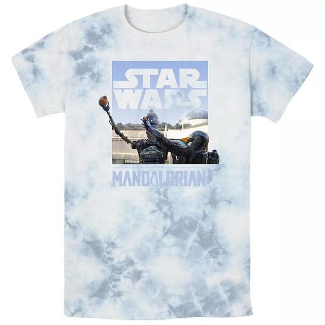 Mens Star Wars The Mandalorian Din Djarin IG-11 Scene Box Bombard Wash Graphic Tee Product Image