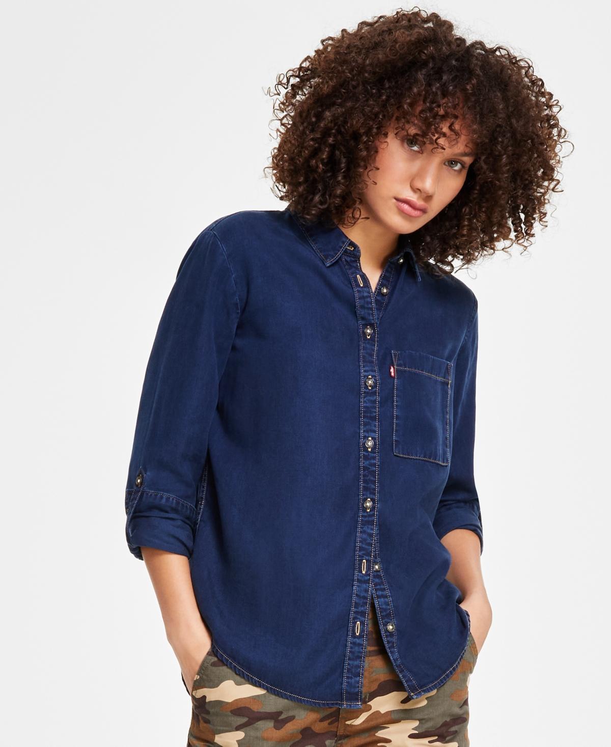 Levis Womens Darlene Collared Button-Front Shirt Product Image