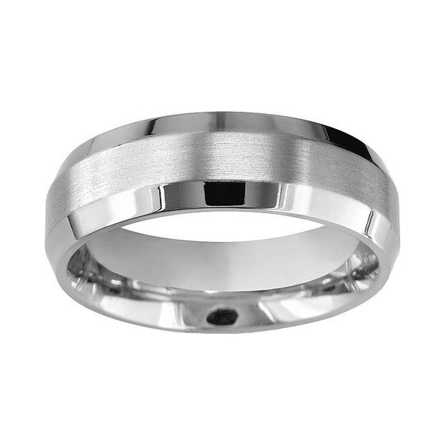 Boston Bay Diamonds Titanium Beveled Wedding Band - Men, Mens Grey Product Image