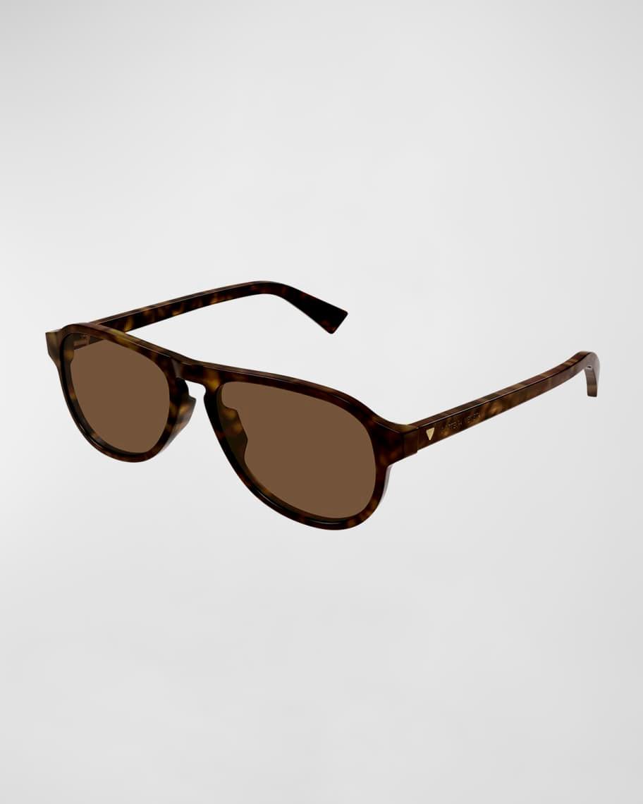 Men's Keyhole-Bridge Acetate Oval Sunglasses Product Image