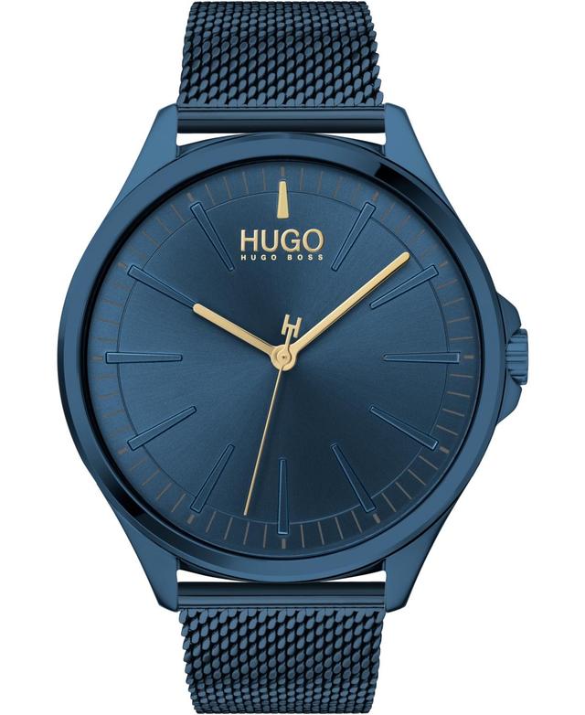 Hugo Boss Mens #Smash Blue Stainless Steel Mesh Bracelet Watch 43mm - Blue Product Image