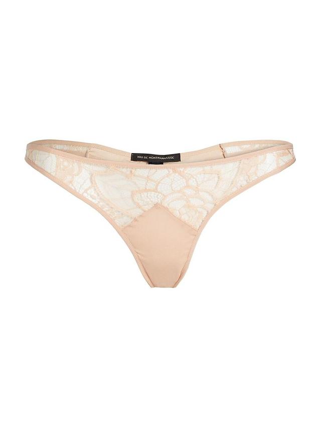 Womens Coquette Lace Thong Product Image