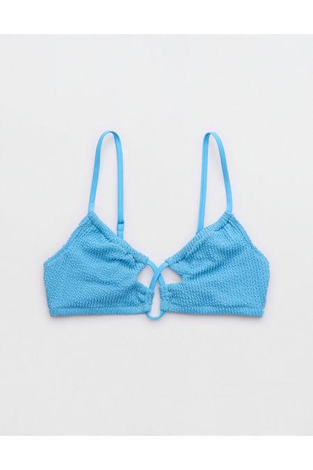 Aerie Shine Crinkle Lace Up Scoop Bikini Top Women's Product Image