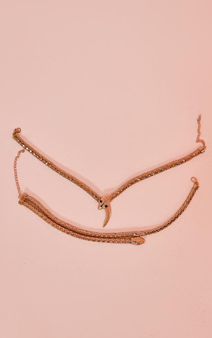 Gold Chain Snake Layered Statement Choker Product Image