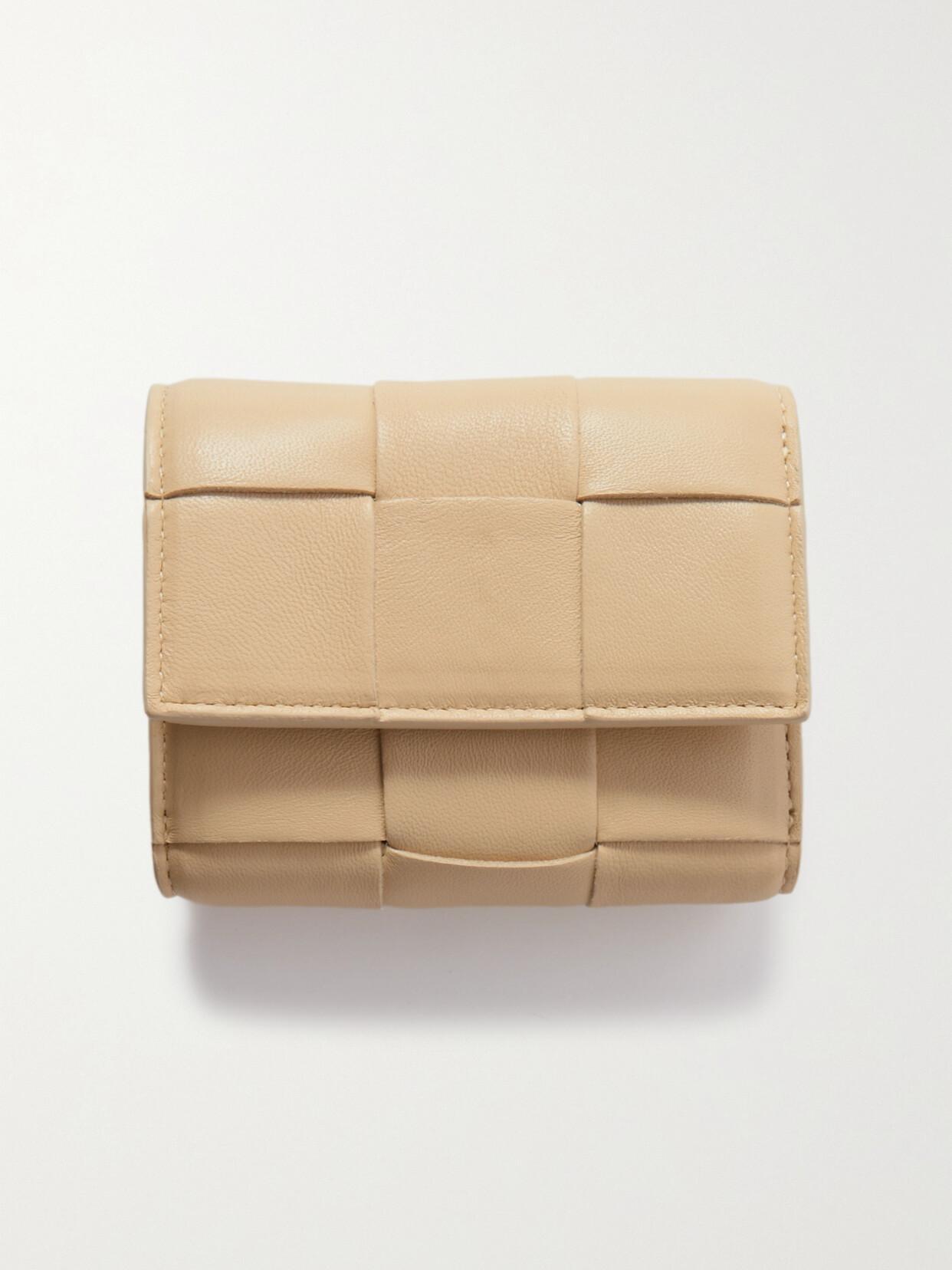 Intrecciato Leather Wallet In Neutrals Product Image