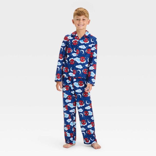 Boys Marvel Spider-Man 2pc Cloud Coat Pajama Set - Gray Product Image