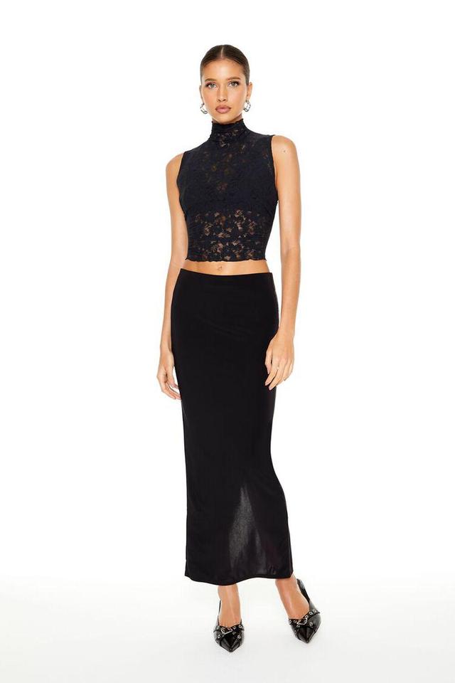 Fitted Split-Hem Maxi Skirt | Forever 21 Product Image