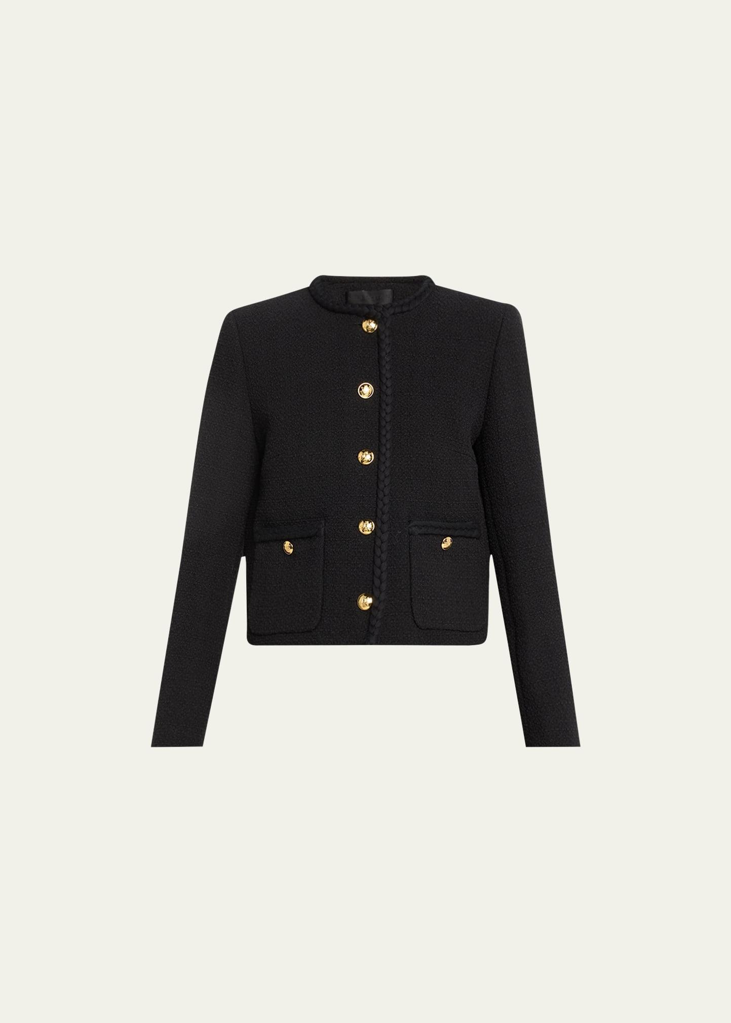 Womens Iman Braided-Trim Crop Jacket Product Image