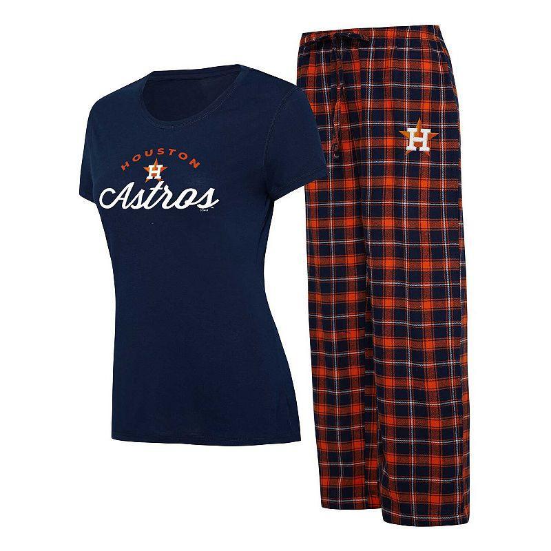 Womens Concepts Sport /Orange Houston Astros Arctic T-Shirt & Flannel Pants Sleep Set Blue Product Image