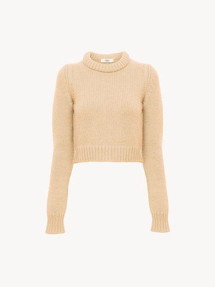 Cropped sweater in cashmere blend Product Image