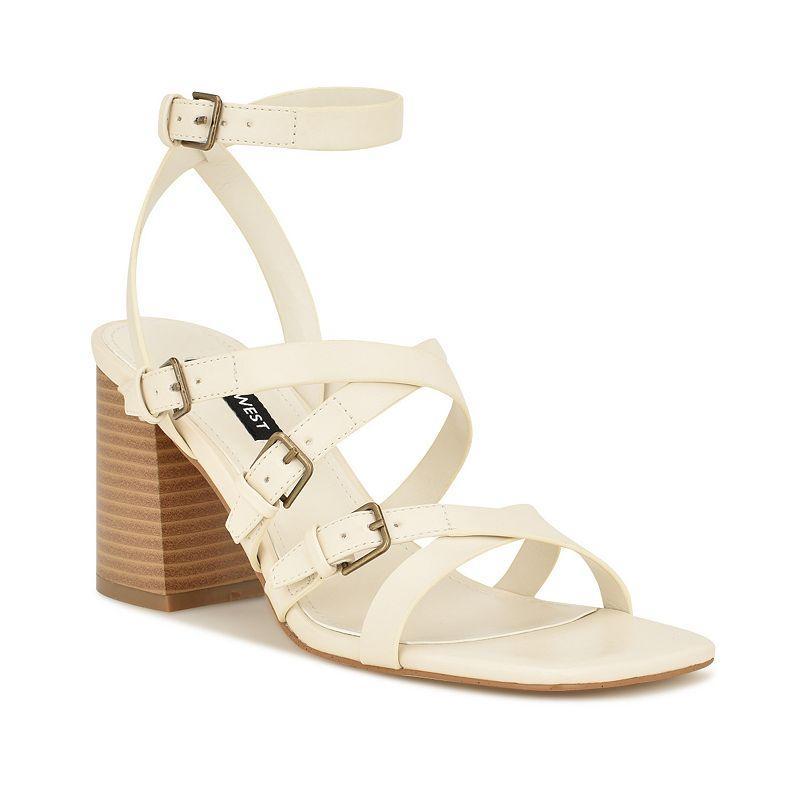 Nine West Karrly Womens Strappy Dress Sandals Ivory Product Image