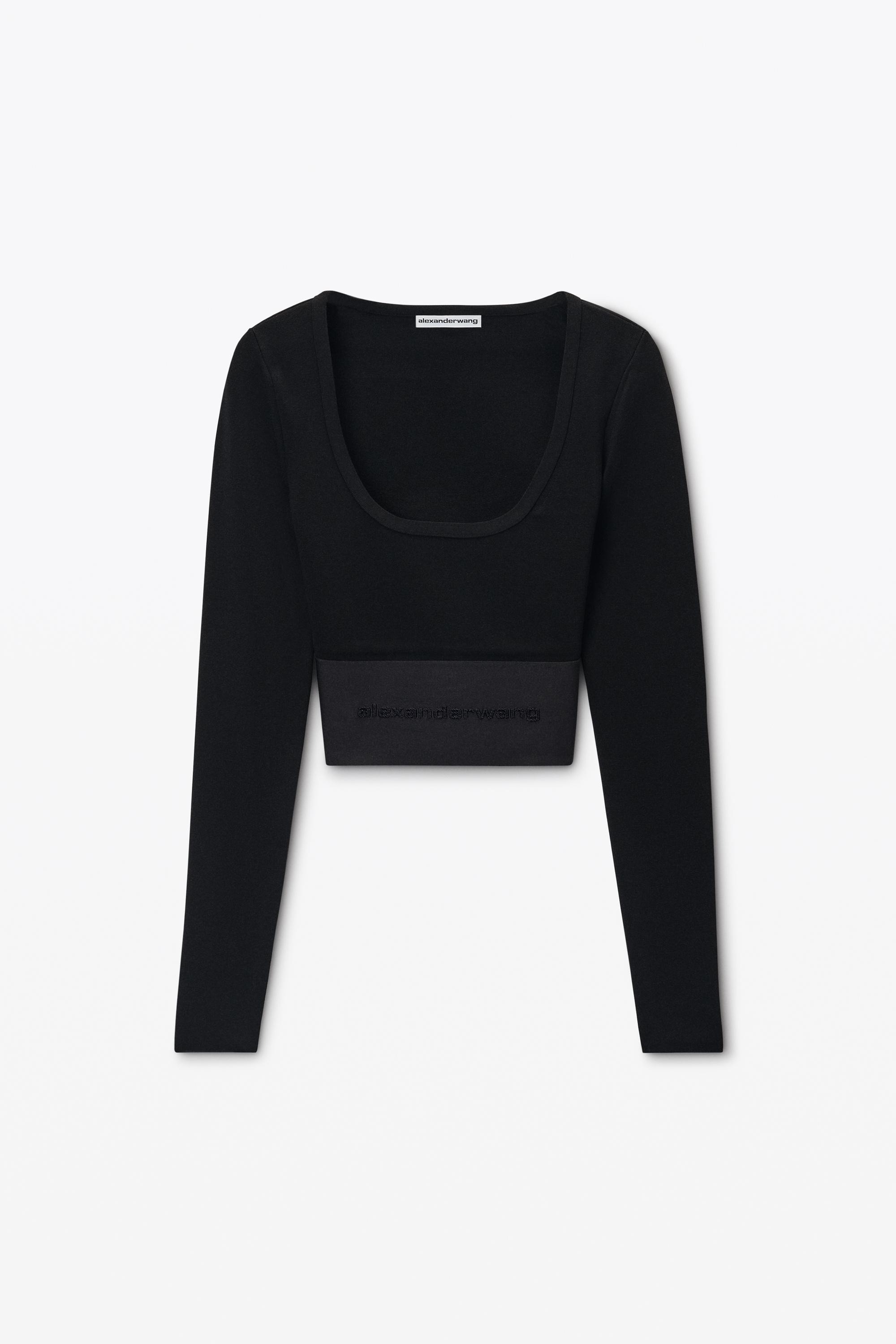 Long-sleeve Cropped Top With Logo Elastic product image