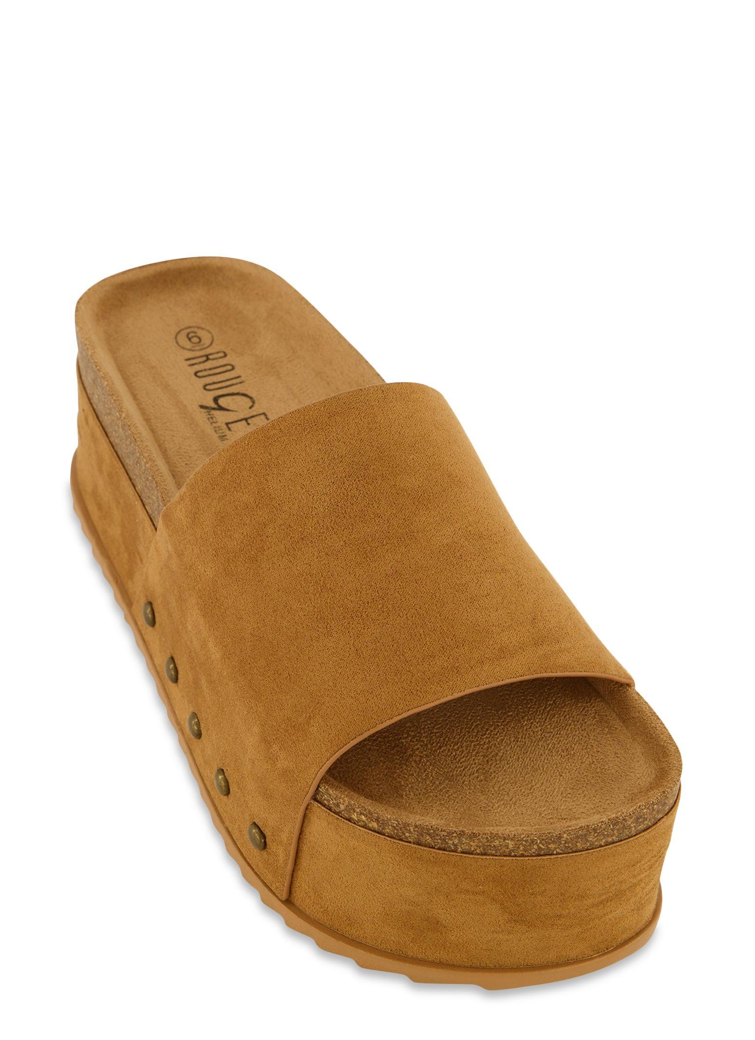 Womens Cork Footbed Platform Slide Sandals product image