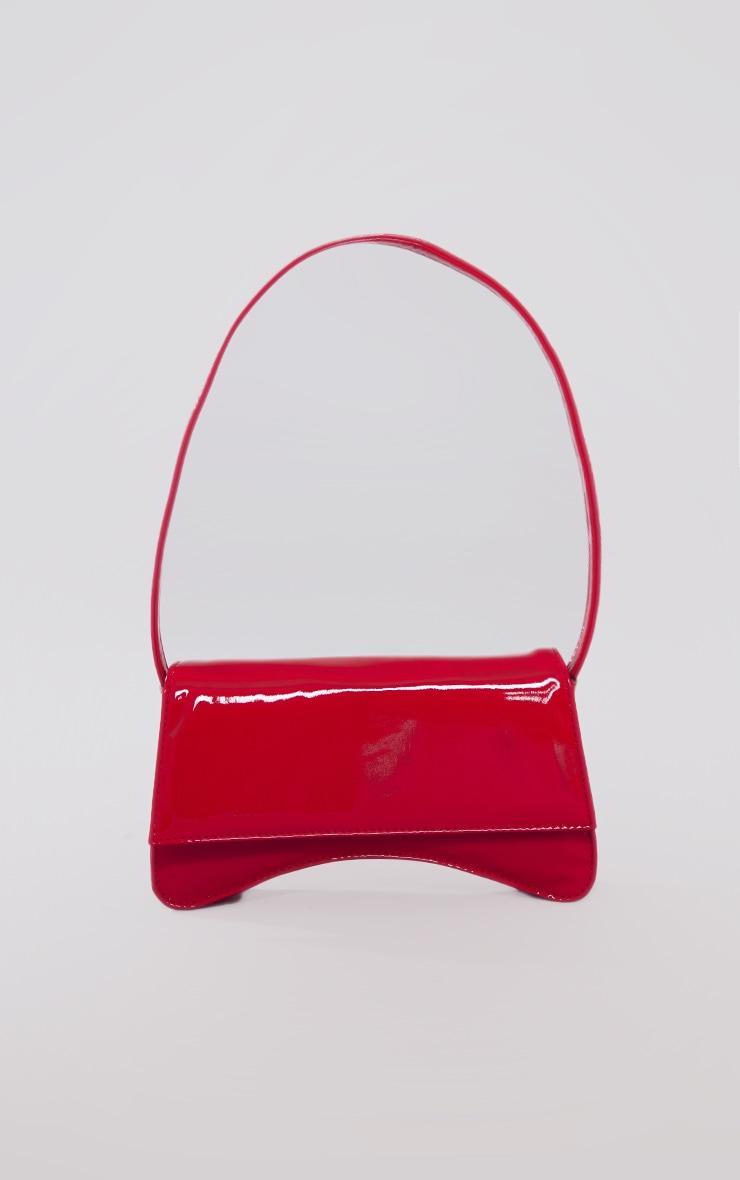 Red Gloss Baguette Shoulder Bag Product Image