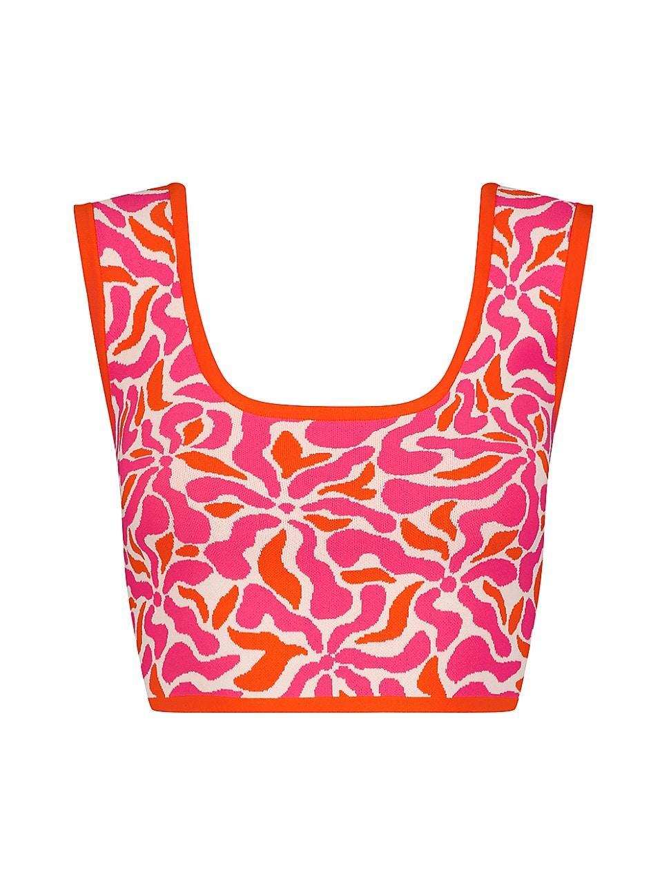 Womens Floral Crop Tank Product Image