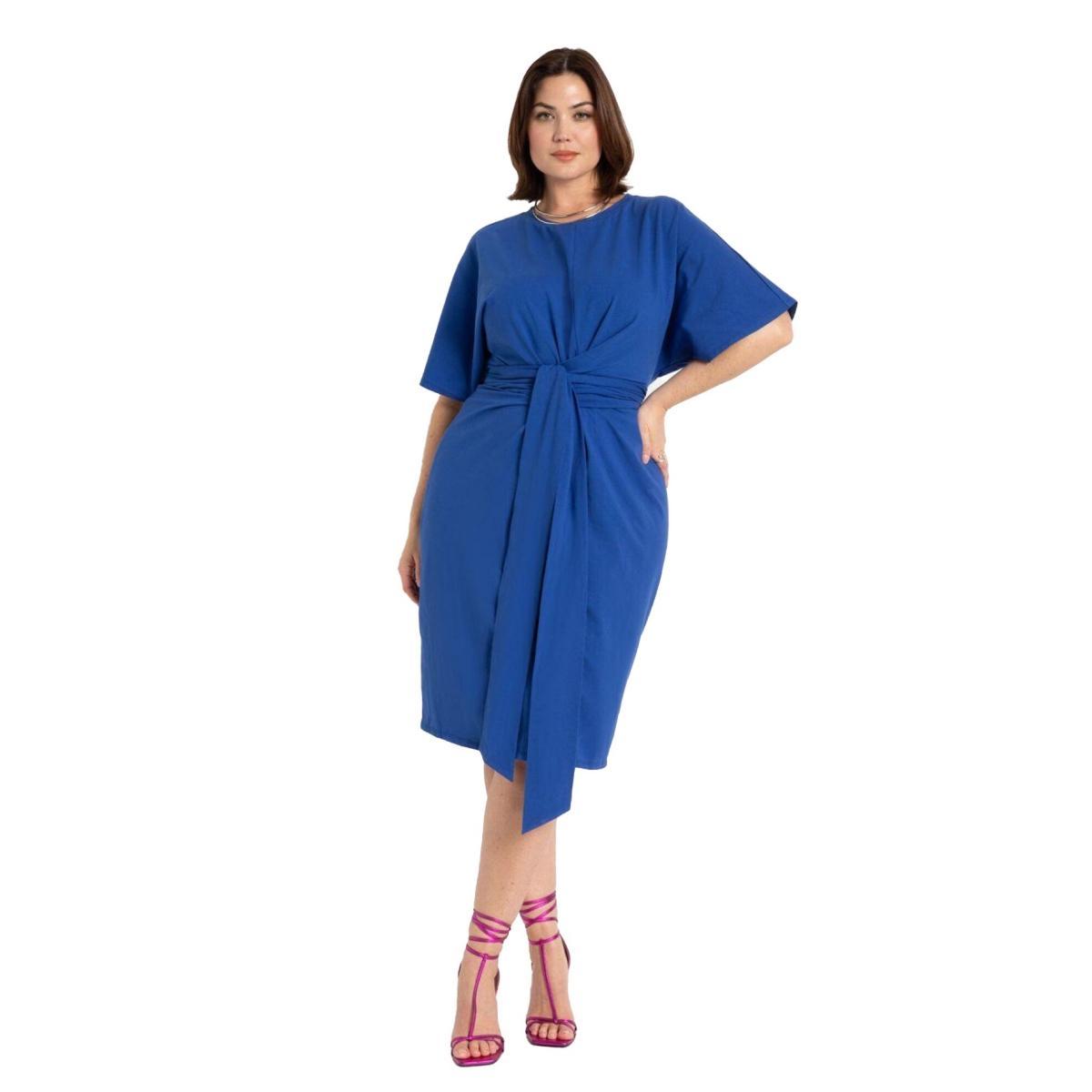 Eloquii Womens Cross Front Flutter Sleeve Dress Product Image