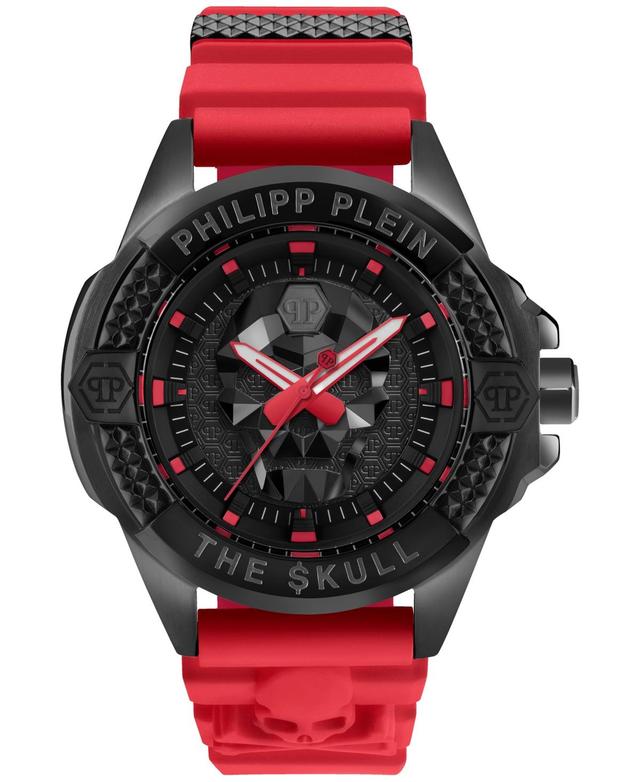Philipp Plein Mens The Kull Analog Red Silicone Strap Watch Product Image