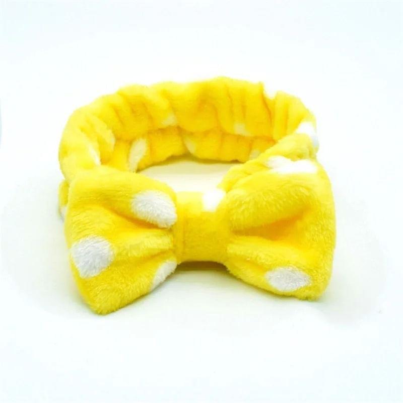 Polka Dot Coral Fleece Face Wash Headband (Various Designs) Product Image