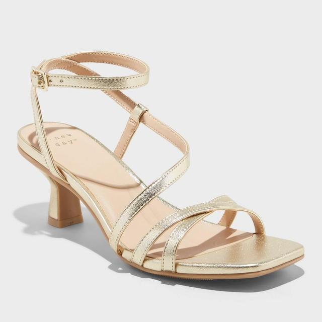 Womens Irena Strappy Heels - A New Day Gold 7.5 Product Image