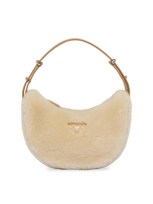 Womens Arqu Shearling And Leather Shoulder Bag Product Image