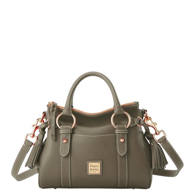 Dooney & Bourke Womens Lucca Leather Satchel With Pocket Bag in Elephant Product Image