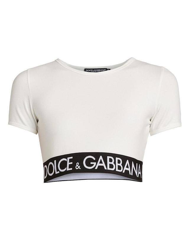 Womens Logo Tape Crop T-Shirt Product Image