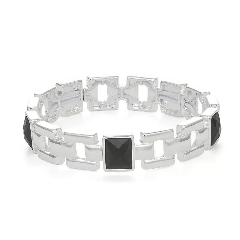 Nine West Square Stone Stretch Bracelet, Womens Product Image