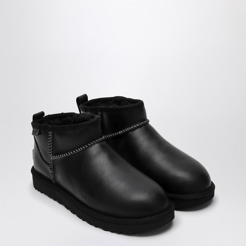 UGG Classic Ultra Mini Leather Boots In Black Product Image